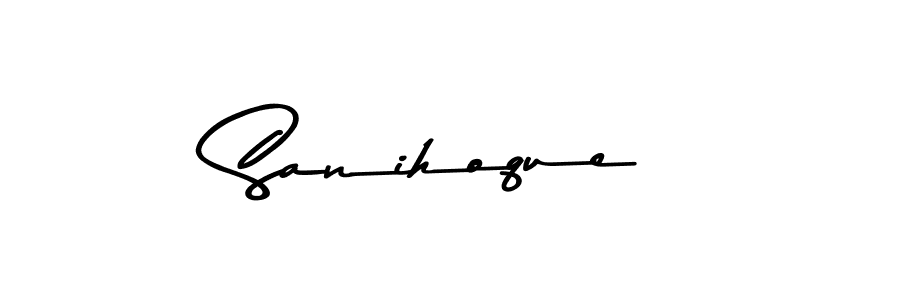 Use a signature maker to create a handwritten signature online. With this signature software, you can design (Asem Kandis PERSONAL USE) your own signature for name Sanihoque. Sanihoque signature style 9 images and pictures png