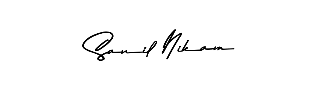 Make a beautiful signature design for name Sanil Nikam. With this signature (Asem Kandis PERSONAL USE) style, you can create a handwritten signature for free. Sanil Nikam signature style 9 images and pictures png