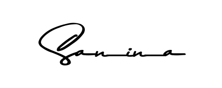 Discover how Sanina looks in an executive cursive font (Asem Kandis PERSONAL USE). Perfect for legal documents, invoices, and certificates. Sanina signature style 9 images and pictures png