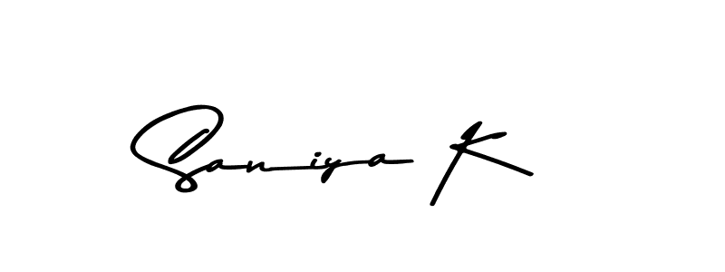 Make a beautiful signature design for name Saniya K. With this signature (Asem Kandis PERSONAL USE) style, you can create a handwritten signature for free. Saniya K signature style 9 images and pictures png
