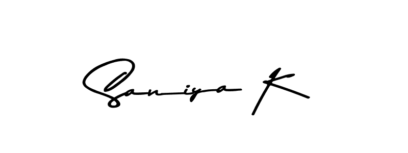 Make a beautiful signature design for name Saniya K. With this signature (Asem Kandis PERSONAL USE) style, you can create a handwritten signature for free. Saniya K signature style 9 images and pictures png