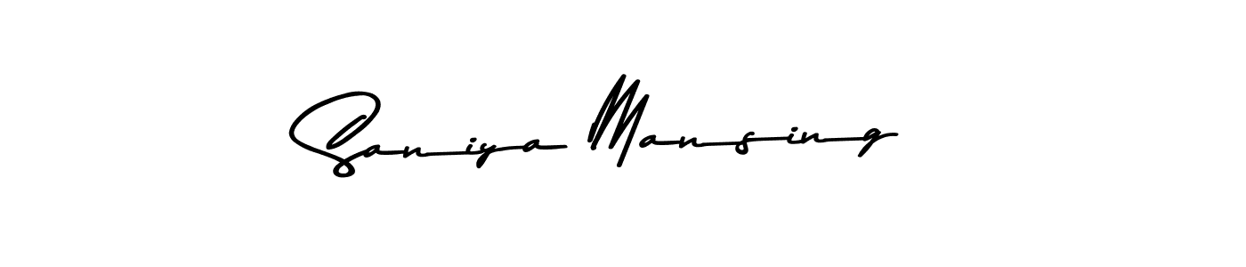 Make a beautiful signature design for name Saniya Mansing. With this signature (Asem Kandis PERSONAL USE) style, you can create a handwritten signature for free. Saniya Mansing signature style 9 images and pictures png