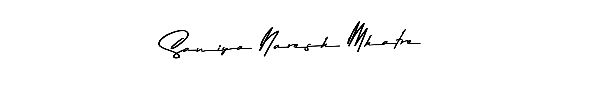 Create a beautiful signature design for name Saniya Naresh Mhatre. With this signature (Asem Kandis PERSONAL USE) fonts, you can make a handwritten signature for free. Saniya Naresh Mhatre signature style 9 images and pictures png