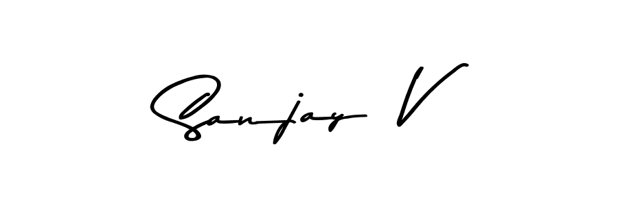 Similarly Asem Kandis PERSONAL USE is the best handwritten signature design. Signature creator online .You can use it as an online autograph creator for name Sanjay  V. Sanjay  V signature style 9 images and pictures png