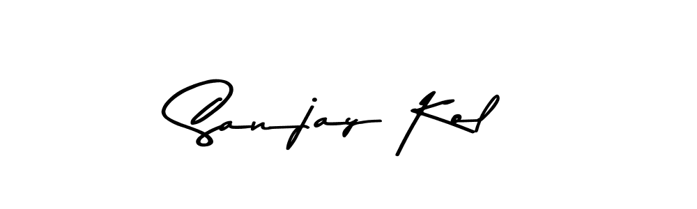 How to make Sanjay Kol name signature. Use Asem Kandis PERSONAL USE style for creating short signs online. This is the latest handwritten sign. Sanjay Kol signature style 9 images and pictures png