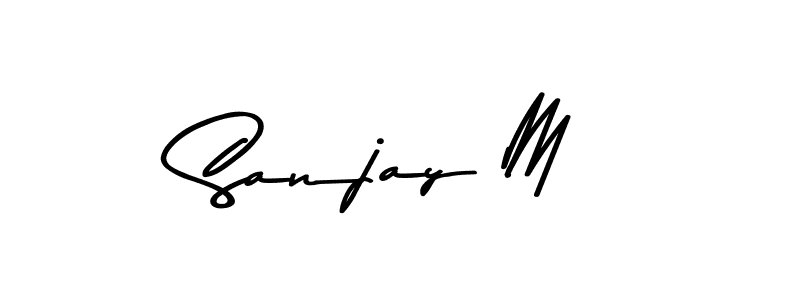 Sanjay M stylish signature style. Best Handwritten Sign (Asem Kandis PERSONAL USE) for my name. Handwritten Signature Collection Ideas for my name Sanjay M. Sanjay M signature style 9 images and pictures png