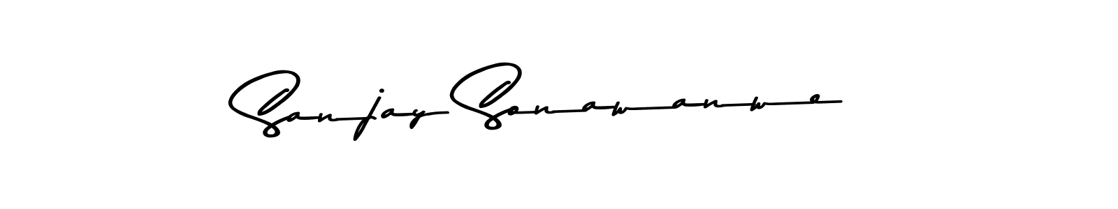 How to make Sanjay Sonawanwe name signature. Use Asem Kandis PERSONAL USE style for creating short signs online. This is the latest handwritten sign. Sanjay Sonawanwe signature style 9 images and pictures png