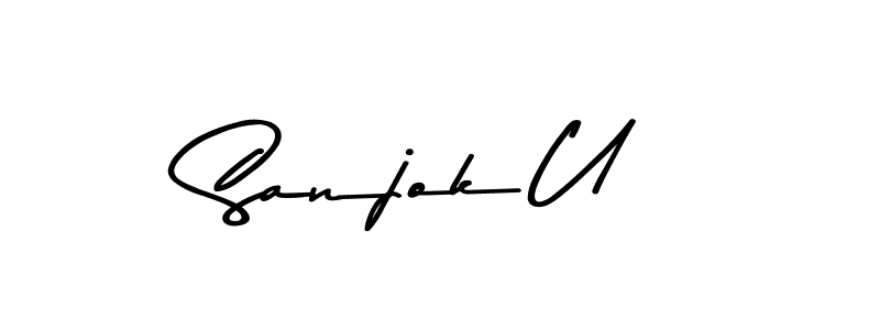 The best way (Asem Kandis PERSONAL USE) to make a short signature is to pick only two or three words in your name. The name Sanjok U include a total of six letters. For converting this name. Sanjok U signature style 9 images and pictures png