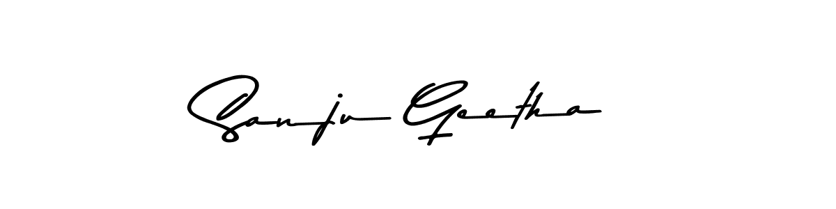 Make a beautiful signature design for name Sanju Geetha. With this signature (Asem Kandis PERSONAL USE) style, you can create a handwritten signature for free. Sanju Geetha signature style 9 images and pictures png