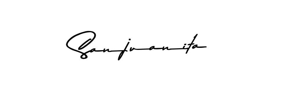 Make a beautiful signature design for name Sanjuanita. Use this online signature maker to create a handwritten signature for free. Sanjuanita signature style 9 images and pictures png