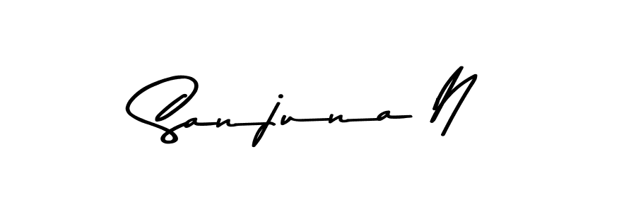 Here are the top 10 professional signature styles for the name Sanjuna N. These are the best autograph styles you can use for your name. Sanjuna N signature style 9 images and pictures png