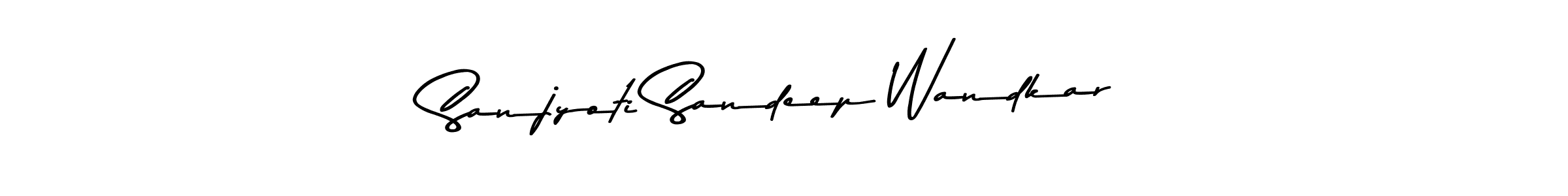 Make a beautiful signature design for name Sanjyoti Sandeep Wandkar. With this signature (Asem Kandis PERSONAL USE) style, you can create a handwritten signature for free. Sanjyoti Sandeep Wandkar signature style 9 images and pictures png