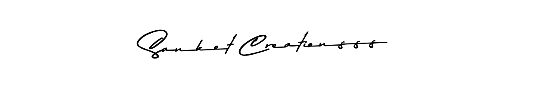 Asem Kandis PERSONAL USE is a professional signature style that is perfect for those who want to add a touch of class to their signature. It is also a great choice for those who want to make their signature more unique. Get Sanket Creationsss name to fancy signature for free. Sanket Creationsss signature style 9 images and pictures png