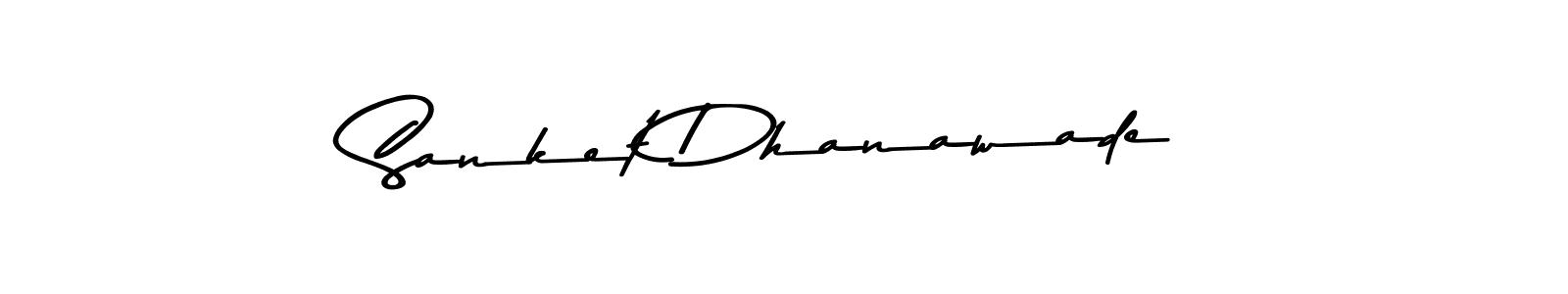 How to make Sanket Dhanawade name signature. Use Asem Kandis PERSONAL USE style for creating short signs online. This is the latest handwritten sign. Sanket Dhanawade signature style 9 images and pictures png