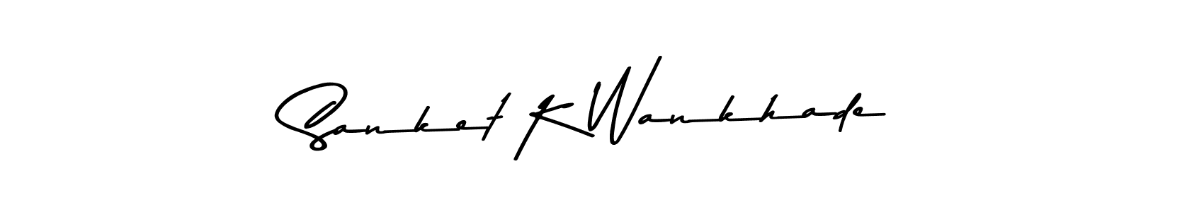 The best way (Asem Kandis PERSONAL USE) to make a short signature is to pick only two or three words in your name. The name Sanket K Wankhade include a total of six letters. For converting this name. Sanket K Wankhade signature style 9 images and pictures png