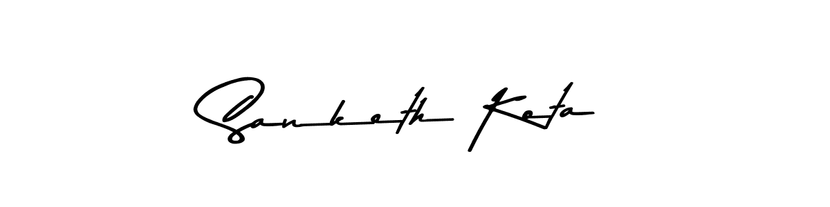 Make a beautiful signature design for name Sanketh Kota. With this signature (Asem Kandis PERSONAL USE) style, you can create a handwritten signature for free. Sanketh Kota signature style 9 images and pictures png