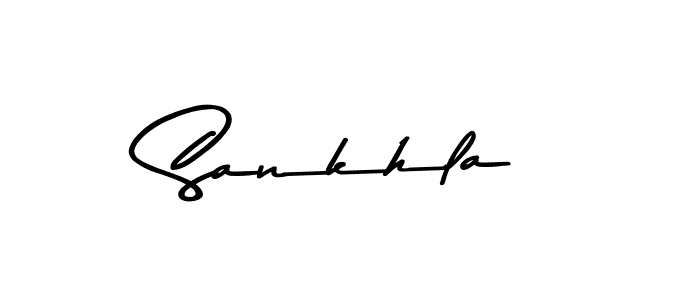 Create a beautiful signature design for name Sankhla. With this signature (Asem Kandis PERSONAL USE) fonts, you can make a handwritten signature for free. Sankhla signature style 9 images and pictures png