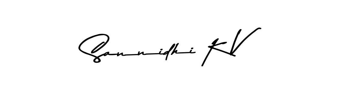 The best way (Asem Kandis PERSONAL USE) to make a short signature is to pick only two or three words in your name. The name Sannidhi K V include a total of six letters. For converting this name. Sannidhi K V signature style 9 images and pictures png