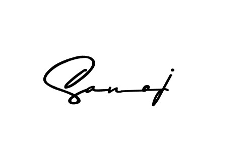 How to make Sanoj name signature. Use Asem Kandis PERSONAL USE style for creating short signs online. This is the latest handwritten sign. Sanoj signature style 9 images and pictures png