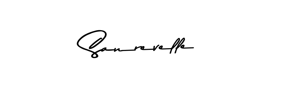 Create a beautiful signature design for name Sanrevelle. With this signature (Asem Kandis PERSONAL USE) fonts, you can make a handwritten signature for free. Sanrevelle signature style 9 images and pictures png