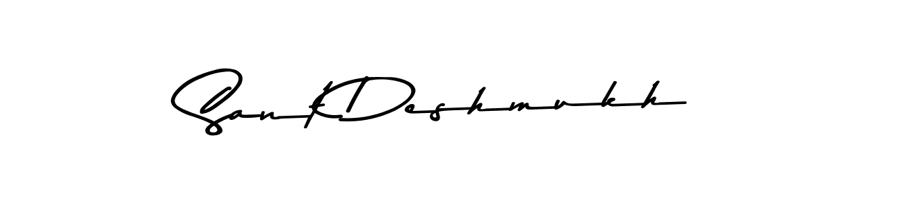 How to make Sant Deshmukh name signature. Use Asem Kandis PERSONAL USE style for creating short signs online. This is the latest handwritten sign. Sant Deshmukh signature style 9 images and pictures png