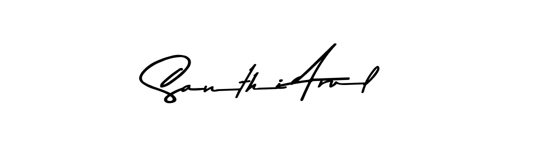 Create a beautiful signature design for name Santhi Arul. With this signature (Asem Kandis PERSONAL USE) fonts, you can make a handwritten signature for free. Santhi Arul signature style 9 images and pictures png