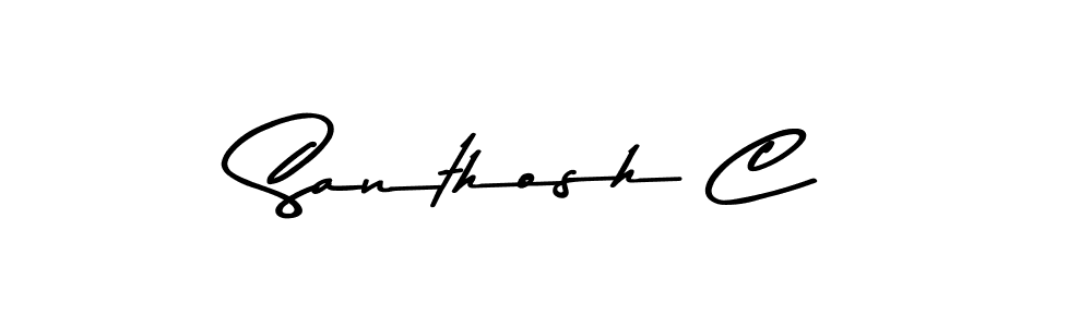 How to make Santhosh C name signature. Use Asem Kandis PERSONAL USE style for creating short signs online. This is the latest handwritten sign. Santhosh C signature style 9 images and pictures png