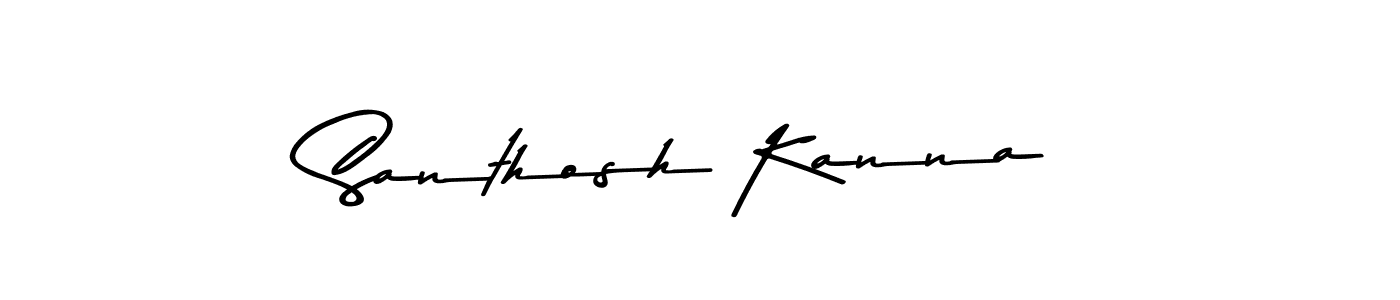 Create a beautiful signature design for name Santhosh Kanna. With this signature (Asem Kandis PERSONAL USE) fonts, you can make a handwritten signature for free. Santhosh Kanna signature style 9 images and pictures png