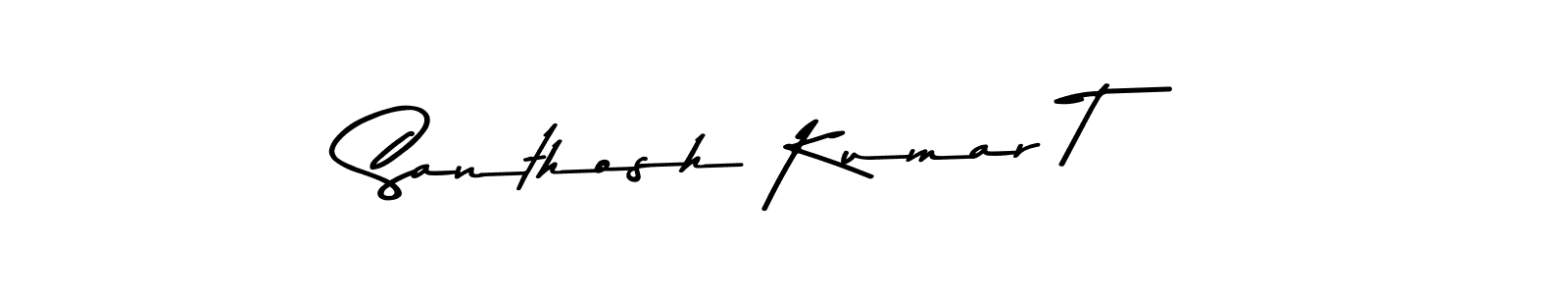 The best way (Asem Kandis PERSONAL USE) to make a short signature is to pick only two or three words in your name. The name Santhosh Kumar T include a total of six letters. For converting this name. Santhosh Kumar T signature style 9 images and pictures png