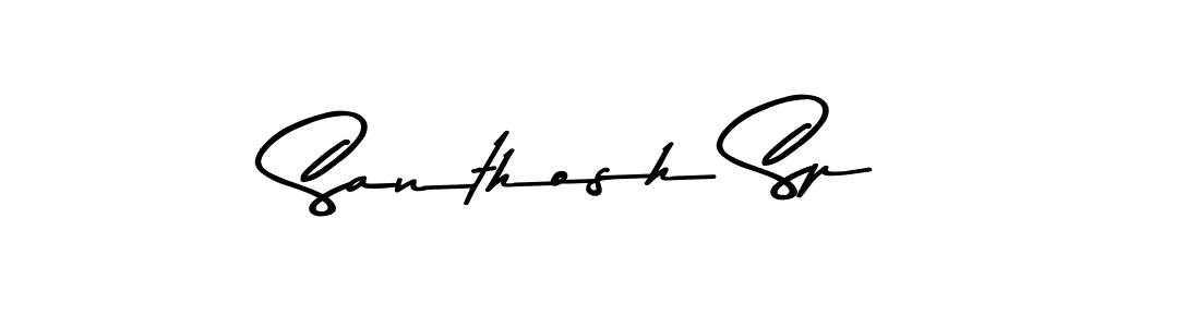 Create a beautiful signature design for name Santhosh Sp. With this signature (Asem Kandis PERSONAL USE) fonts, you can make a handwritten signature for free. Santhosh Sp signature style 9 images and pictures png