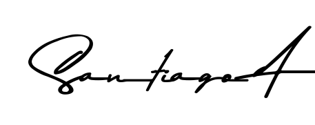 Style your name Santiago A with confidence using Asem Kandis PERSONAL USE signature design. Simple, elegant, and ready for immediate document use. Santiago A signature style 9 images and pictures png