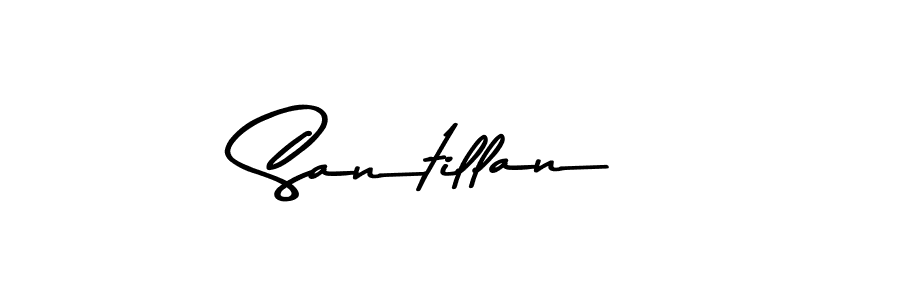 How to make Santillan name signature. Use Asem Kandis PERSONAL USE style for creating short signs online. This is the latest handwritten sign. Santillan signature style 9 images and pictures png