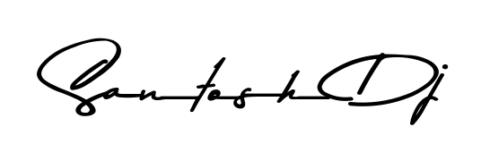 Santosh Dj stylish signature style. Best Handwritten Sign (Asem Kandis PERSONAL USE) for my name. Handwritten Signature Collection Ideas for my name Santosh Dj. Santosh Dj signature style 9 images and pictures png