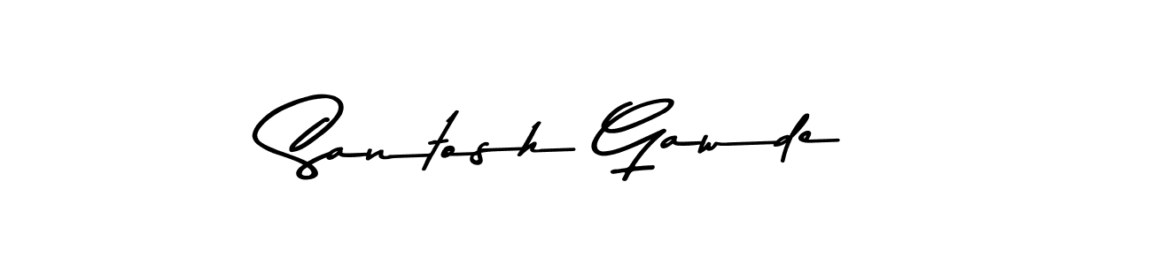 Create a beautiful signature design for name Santosh Gawde. With this signature (Asem Kandis PERSONAL USE) fonts, you can make a handwritten signature for free. Santosh Gawde signature style 9 images and pictures png