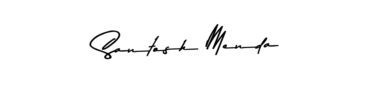 Create a beautiful signature design for name Santosh Menda. With this signature (Asem Kandis PERSONAL USE) fonts, you can make a handwritten signature for free. Santosh Menda signature style 9 images and pictures png