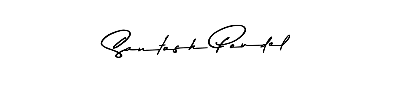 Create a beautiful signature design for name Santosh Poudel. With this signature (Asem Kandis PERSONAL USE) fonts, you can make a handwritten signature for free. Santosh Poudel signature style 9 images and pictures png