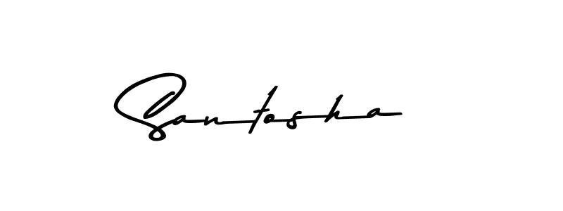 Make a beautiful signature design for name Santosha. With this signature (Asem Kandis PERSONAL USE) style, you can create a handwritten signature for free. Santosha signature style 9 images and pictures png