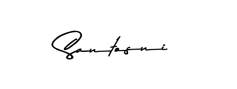 How to make Santosni name signature. Use Asem Kandis PERSONAL USE style for creating short signs online. This is the latest handwritten sign. Santosni signature style 9 images and pictures png