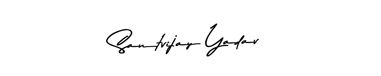 if you are searching for the best signature style for your name Santvijay Yadav. so please give up your signature search. here we have designed multiple signature styles  using Asem Kandis PERSONAL USE. Santvijay Yadav signature style 9 images and pictures png
