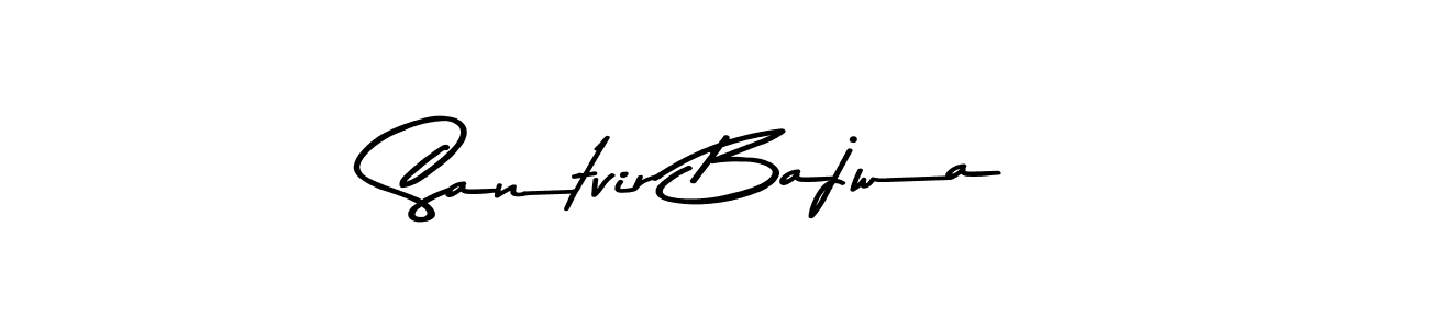 Create a beautiful signature design for name Santvir Bajwa. With this signature (Asem Kandis PERSONAL USE) fonts, you can make a handwritten signature for free. Santvir Bajwa signature style 9 images and pictures png