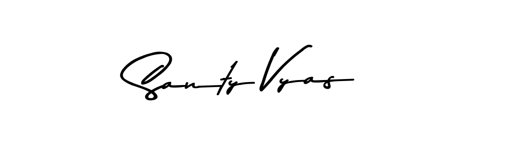 How to make Santy Vyas name signature. Use Asem Kandis PERSONAL USE style for creating short signs online. This is the latest handwritten sign. Santy Vyas signature style 9 images and pictures png