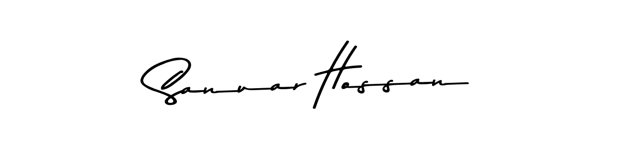 Make a beautiful signature design for name Sanuar Hossan. With this signature (Asem Kandis PERSONAL USE) style, you can create a handwritten signature for free. Sanuar Hossan signature style 9 images and pictures png