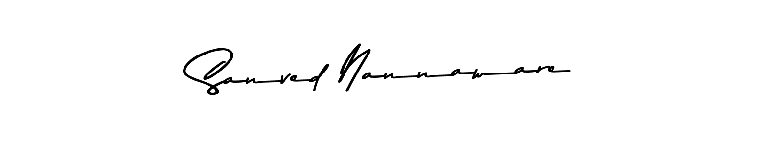 Use a signature maker to create a handwritten signature online. With this signature software, you can design (Asem Kandis PERSONAL USE) your own signature for name Sanved Nannaware. Sanved Nannaware signature style 9 images and pictures png