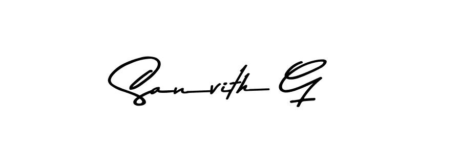 Also You can easily find your signature by using the search form. We will create Sanvith G name handwritten signature images for you free of cost using Asem Kandis PERSONAL USE sign style. Sanvith G signature style 9 images and pictures png