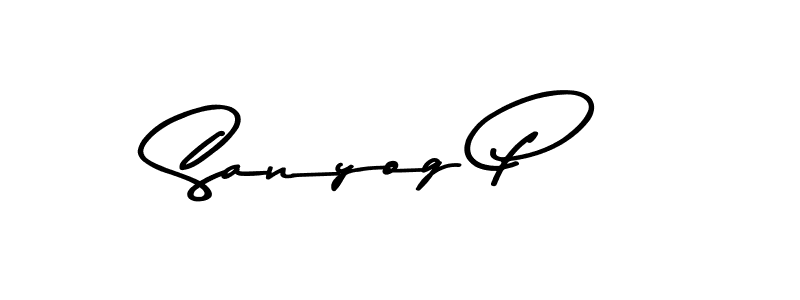 Create a beautiful signature design for name Sanyog P. With this signature (Asem Kandis PERSONAL USE) fonts, you can make a handwritten signature for free. Sanyog P signature style 9 images and pictures png