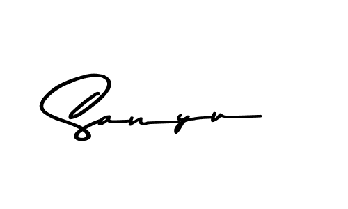 Create a beautiful signature design for name Sanyu. With this signature (Asem Kandis PERSONAL USE) fonts, you can make a handwritten signature for free. Sanyu signature style 9 images and pictures png