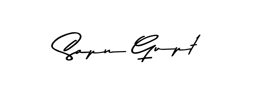 Use a signature maker to create a handwritten signature online. With this signature software, you can design (Asem Kandis PERSONAL USE) your own signature for name Sapn Gupt. Sapn Gupt signature style 9 images and pictures png