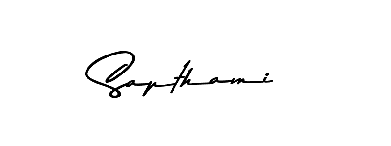 Also we have Sapthami name is the best signature style. Create professional handwritten signature collection using Asem Kandis PERSONAL USE autograph style. Sapthami signature style 9 images and pictures png