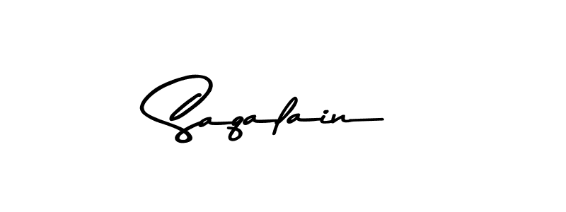 How to make Saqalain name signature. Use Asem Kandis PERSONAL USE style for creating short signs online. This is the latest handwritten sign. Saqalain signature style 9 images and pictures png