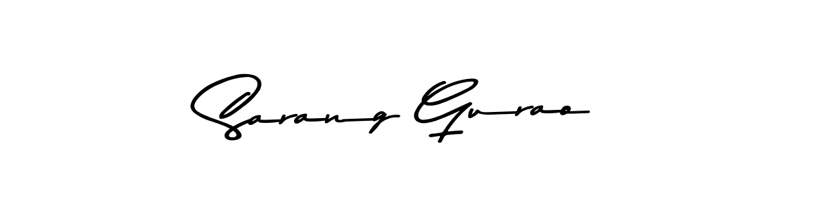 Also You can easily find your signature by using the search form. We will create Sarang Gurao name handwritten signature images for you free of cost using Asem Kandis PERSONAL USE sign style. Sarang Gurao signature style 9 images and pictures png
